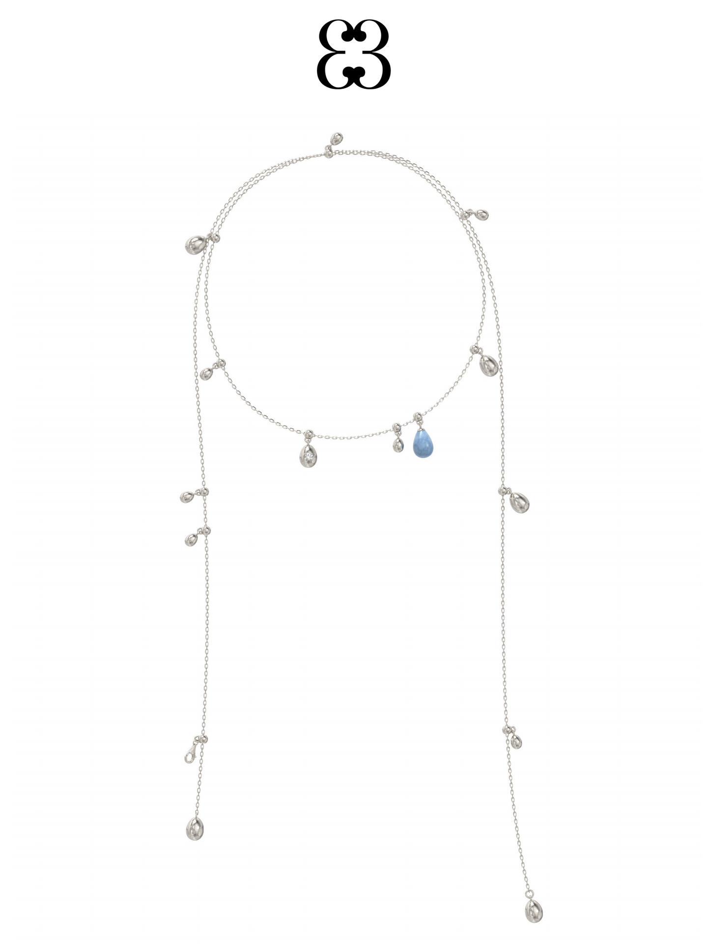 Teardrop Rose Quartz Necklace & Belt Chain