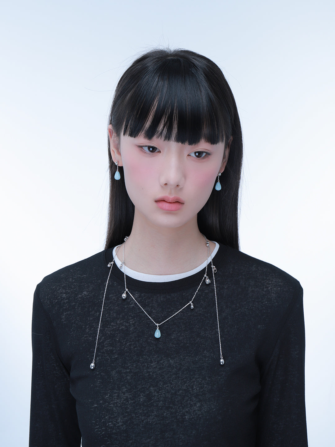 Teardrop Rose Quartz Necklace & Belt Chain